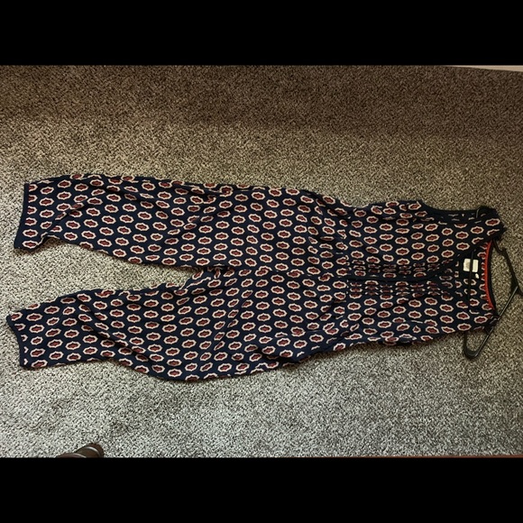 Navy printed Jumpsuit - Picture 1 of 3